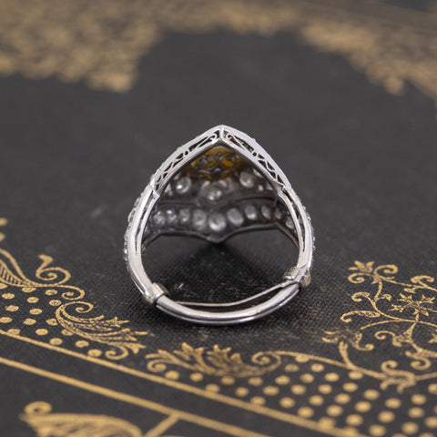 1.20ctw Edwardian Old European Cut & Pearl Dome Ring