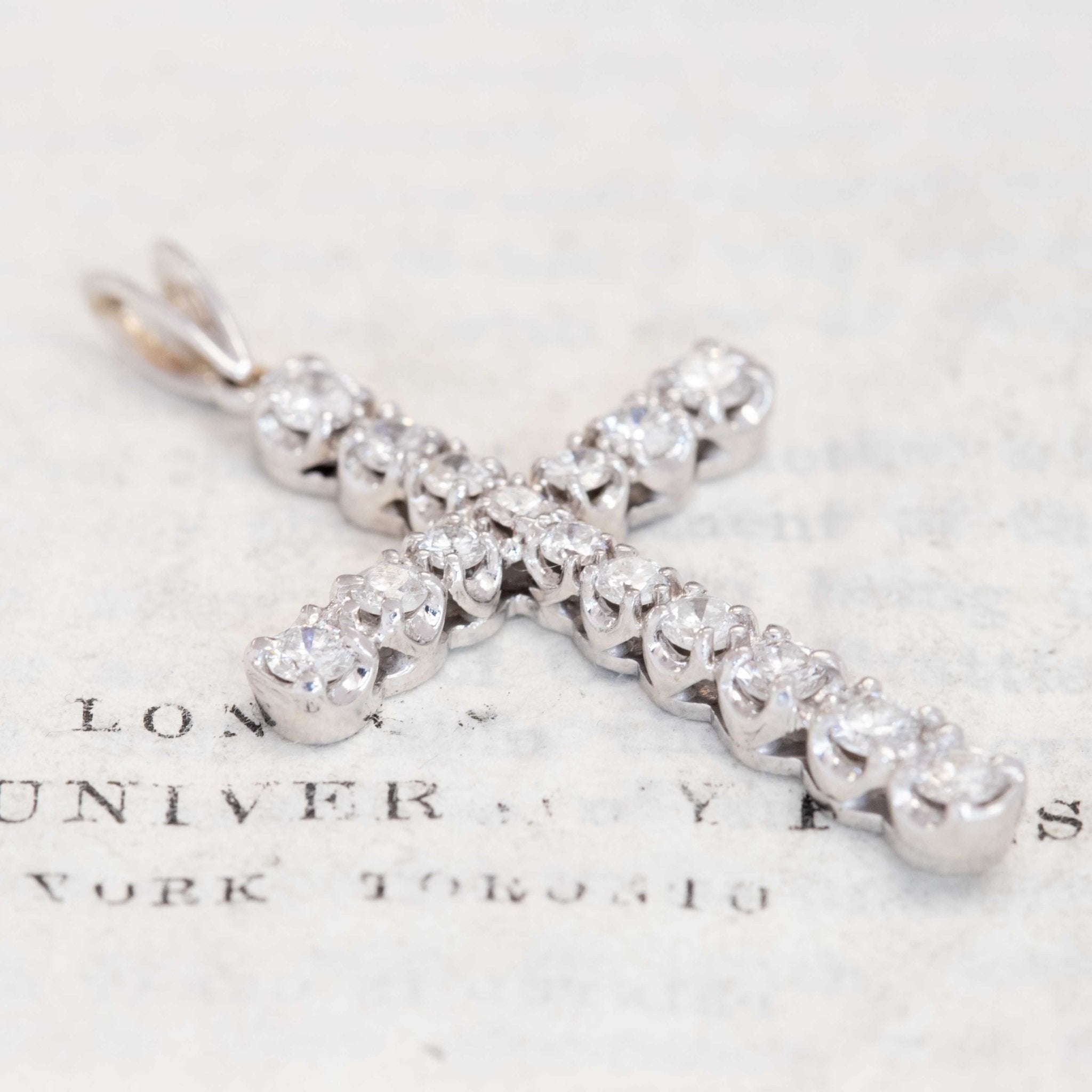 1.20ctw Round Brilliant Cut Diamond Cross Pendant