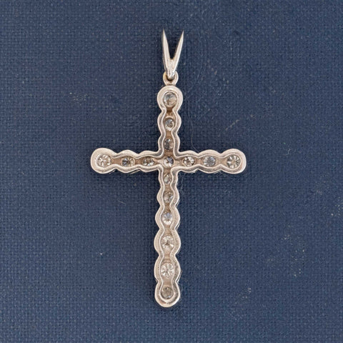 1.20ctw Round Brilliant Cut Diamond Cross Pendant