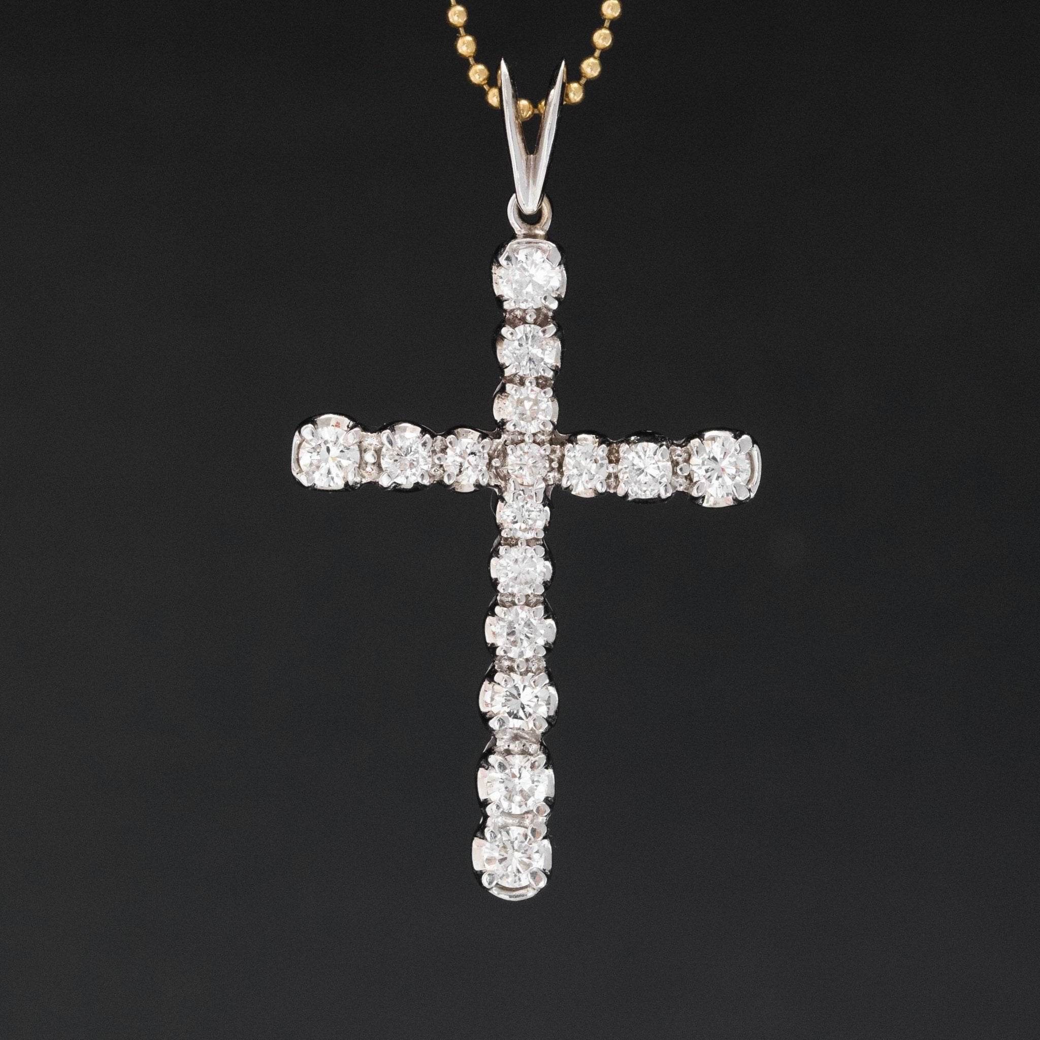 1.20ctw Round Brilliant Cut Diamond Cross Pendant