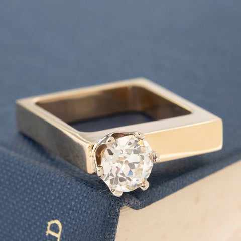 1.21ct Vintage Old European Cut Diamond Solitaire, GIA L VS2