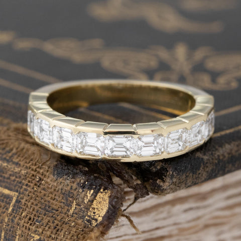 1.21ctw Emerald Cut Diamond Half-Eternity Band