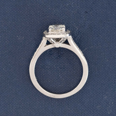 1.22ctw Cushion Cut Diamond Halo Ring