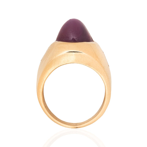 12.36ctw Vintage Star Ruby & Diamond Dome Ring