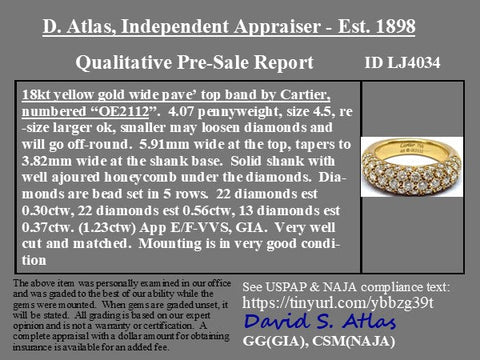1.23ctw Diamond Pave Band by Cartier