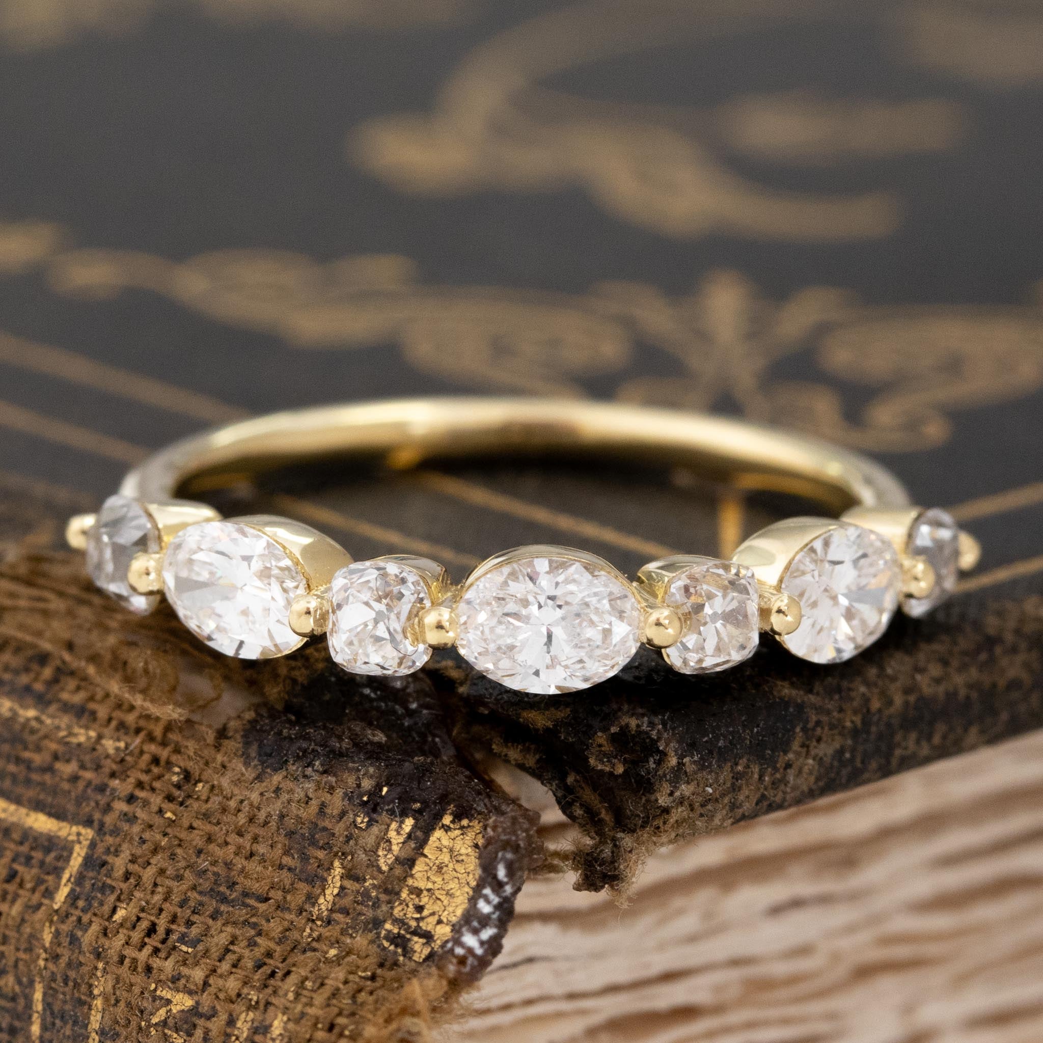 1.23CTW MIXED MARQUISE & OLD MINE CUT DIAMOND BAND