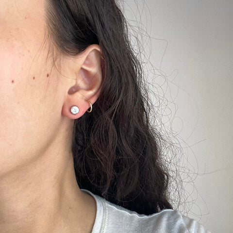 1.23ctw Old European Cut Diamond Bezel Stud Earrings