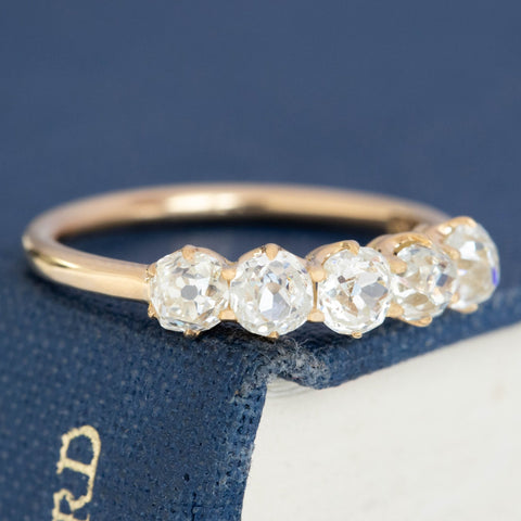 1.23ctw Old Mine Cut Diamond 5-Stone Band