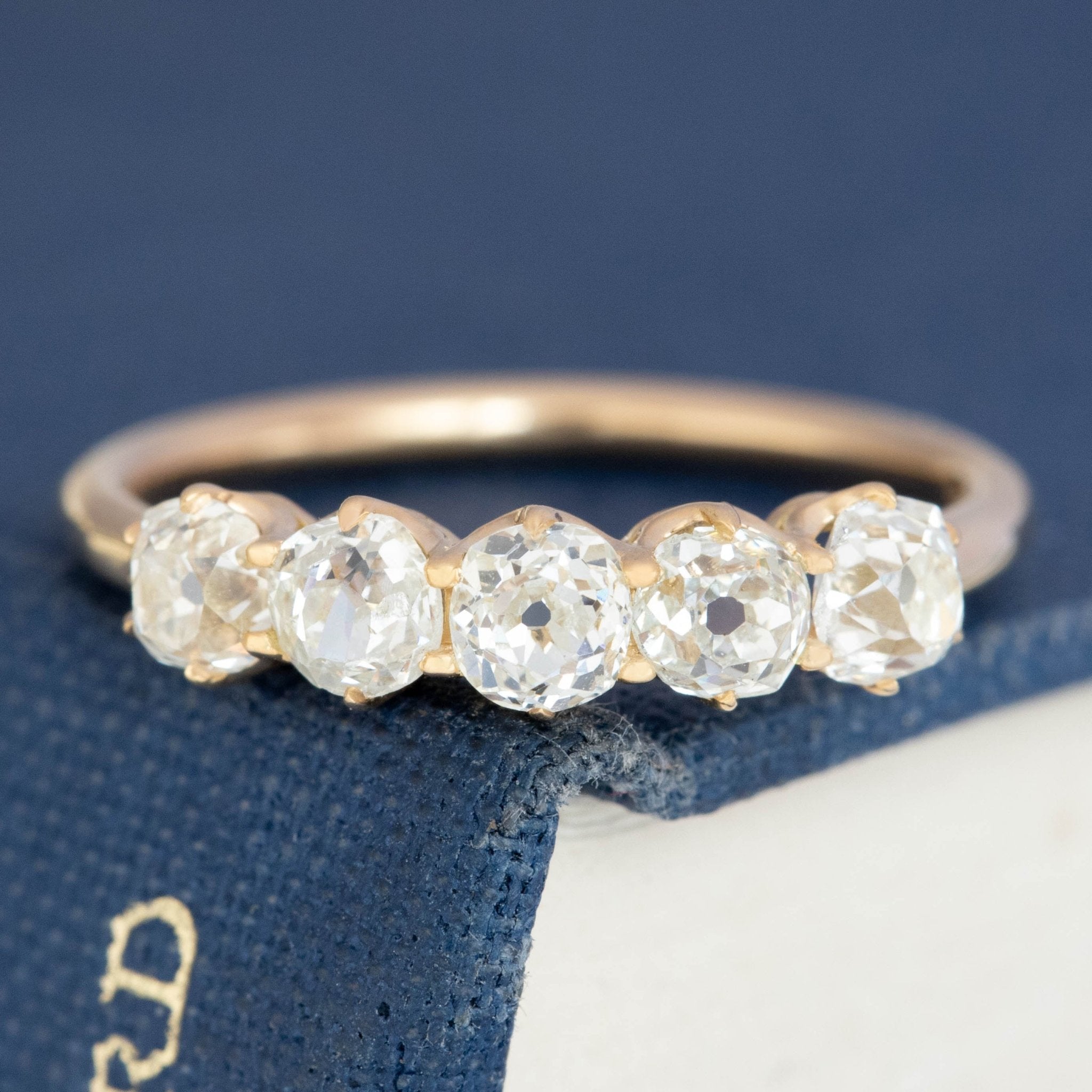 1.23ctw Old Mine Cut Diamond 5-Stone Band