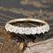 1.23ctw Old Mine Cut Diamond Half-Hoop Band with Old Mine Cut Diamonds in yellow gold, antique-inspired one-of-a-kind wedding band