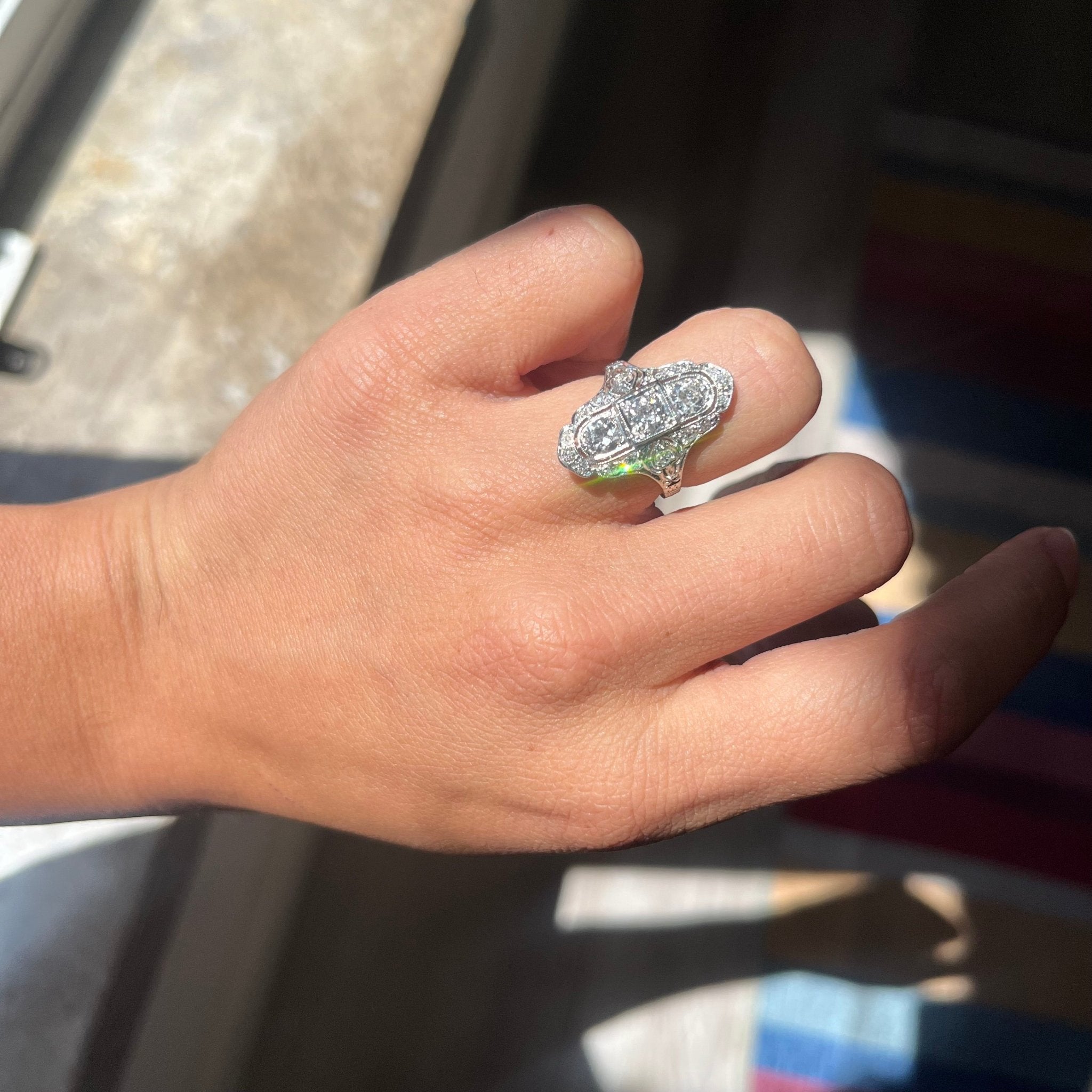1.24ctw Antique Old European Cut Diamond Dinner Ring