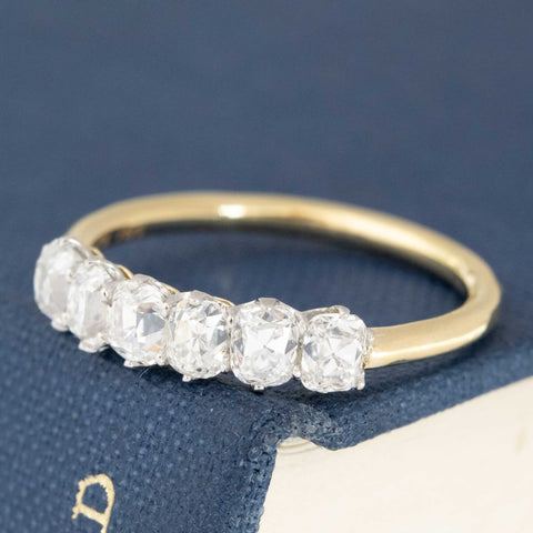 1.24ctw Old Mine Cut Diamond 6-Stone Band