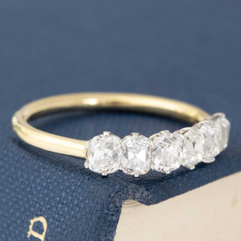 1.24ctw Old Mine Cut Diamond 6-Stone Band