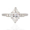 1.25ct Art Deco marquise diamond ring with carre cut shoulders in platinum, GIA