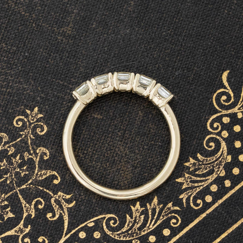 1.25ctw Fancy Yellow Asscher Cut Diamond 5-Stone Band