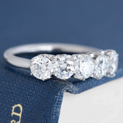 1.25ctw Old European Cut Diamond 5-Stone Band