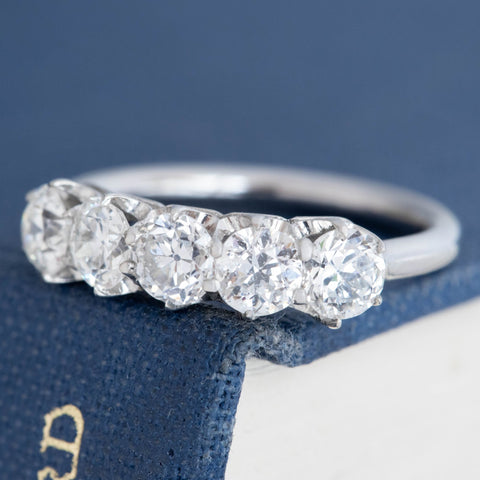 1.25ctw Old European Cut Diamond 5-Stone Band
