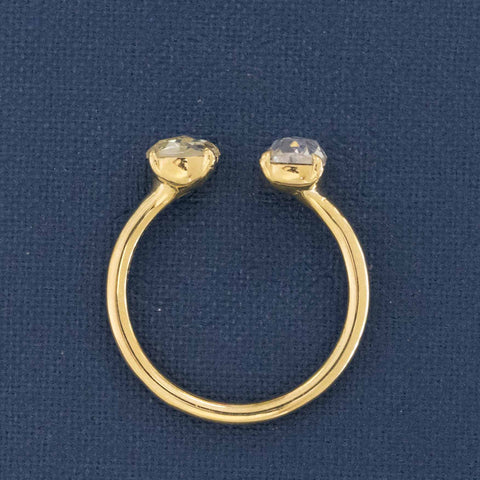 1.25ctw Oval & Round Rose Cut Diamond Toi et Moi
