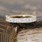 1.25ctw Radiant Cut Diamond Half-Hoop Band with Antique Diamonds in yellow gold, antique-inspired one-of-a-kind wedding band