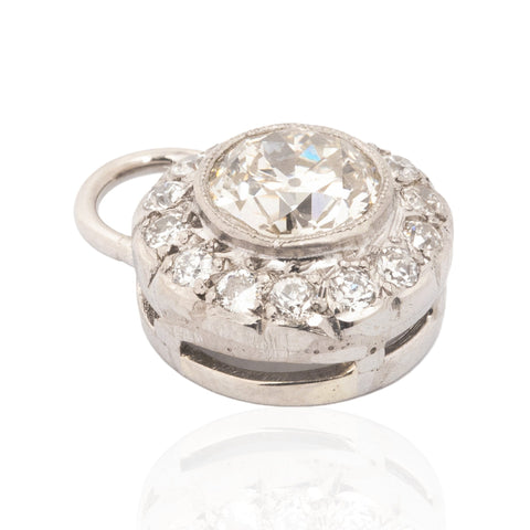 1.02ctw Vintage Old European Cut Diamond Cluster Pendant