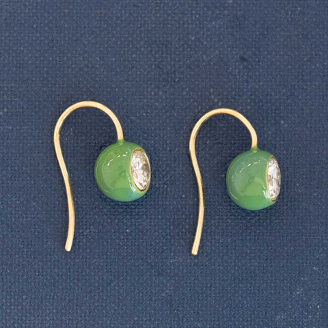 1.26ctw Old European Cut Diamond "Dot" Earrings