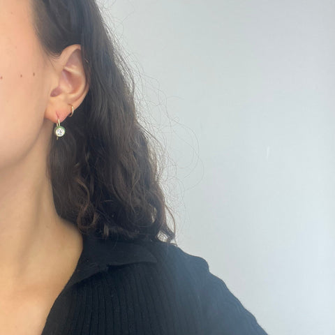 1.26ctw Old European Cut Diamond "Dot" Earrings