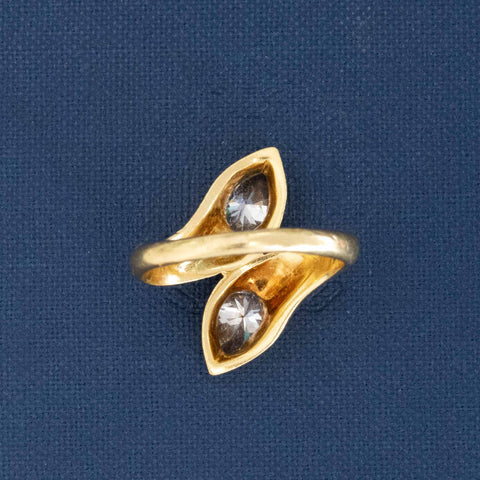 1.26ctw Vintage Pear Cut Diamond Bypass Ring by Bvlgari