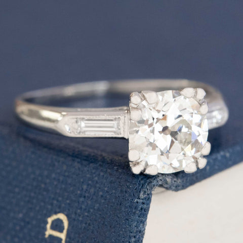 1.27ct Old European Cut Diamond Ring, GIA