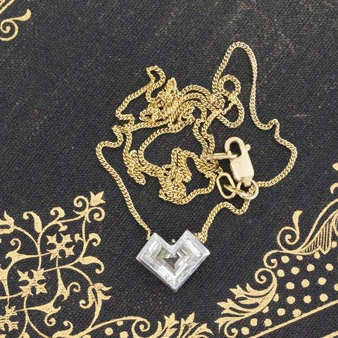 1.27ct Step Cut Diamond Heart Pendant, GIA N VS1