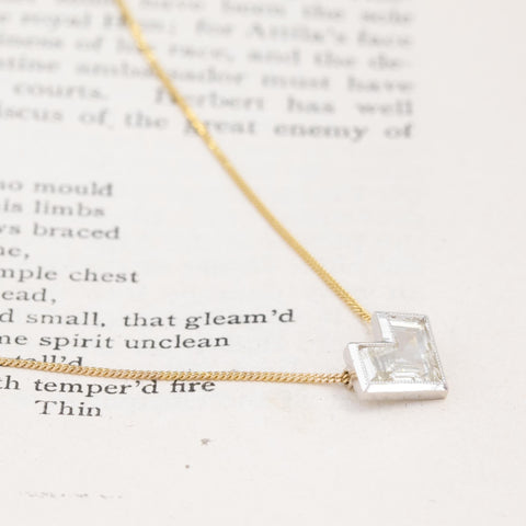 1.27ct Step Cut Diamond Heart Pendant, GIA N VS1