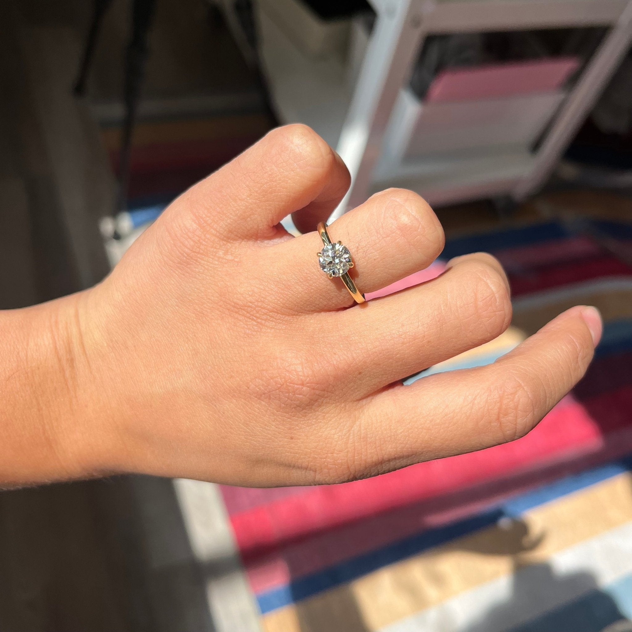 1.27ct Transitional Cut Diamond Solitaire, GIA J VS1