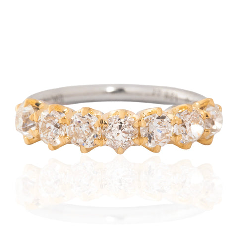 1.28ctw Old European Cut Diamond 7-Stone Band