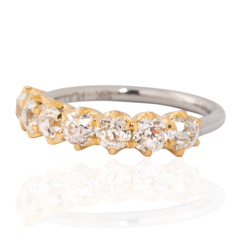 1.28ctw Old European Cut Diamond 7-Stone Band