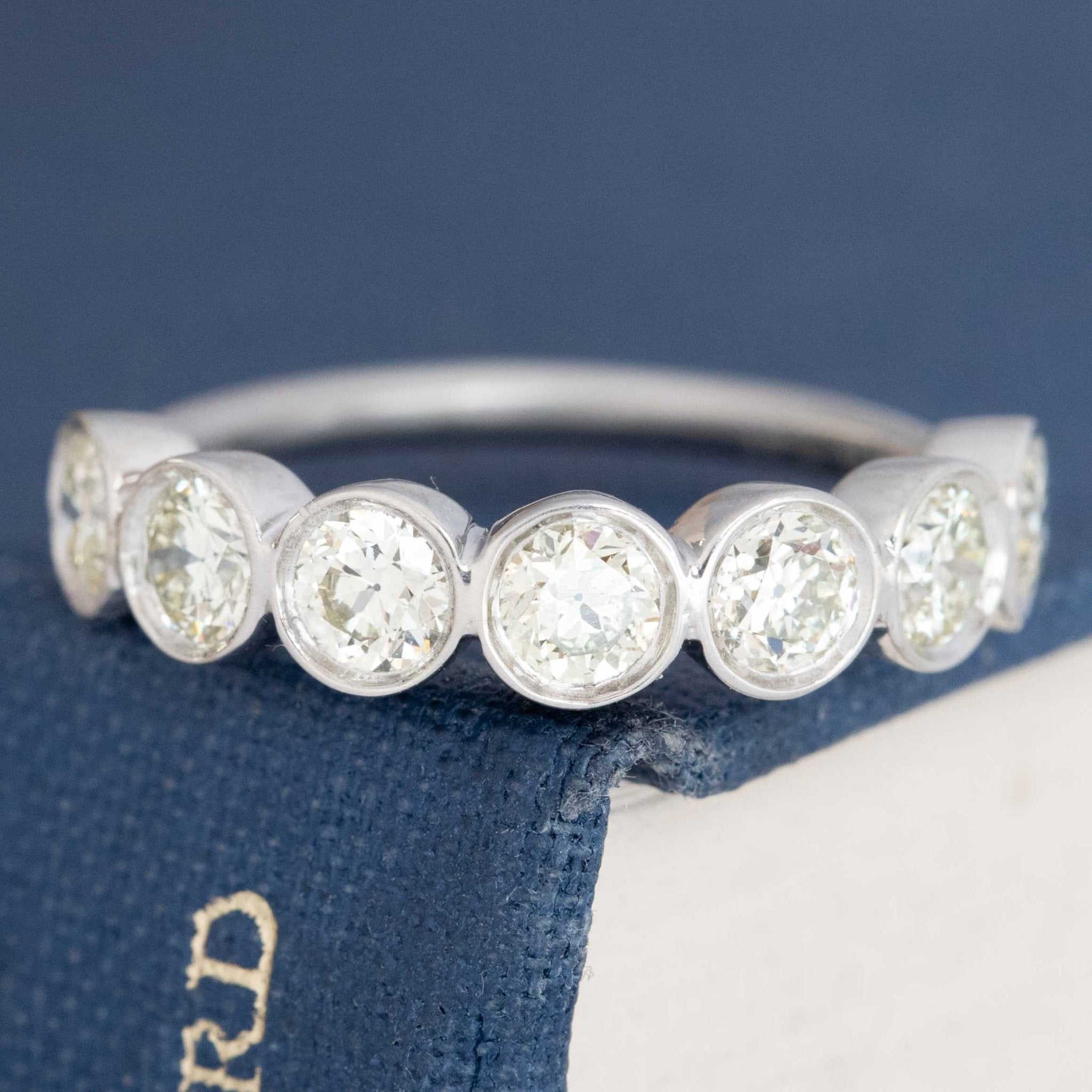 1.28ctw Old European Cut Diamond Bezel Half-Hoop Band