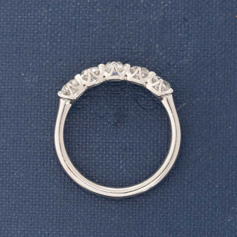 1.28ctw Old Mine Cut Diamond 5-Stone Band