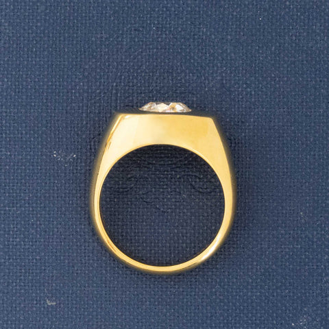 1.29ct Old Mine Cut Diamond Chunky Bezel Ring