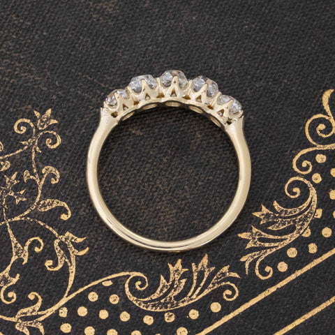 1.29ctw Old Mine Cut Diamond 5-Stone Band