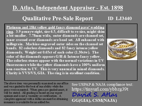 1.30ctw Fancy Yellow and White Diamond Twist Band