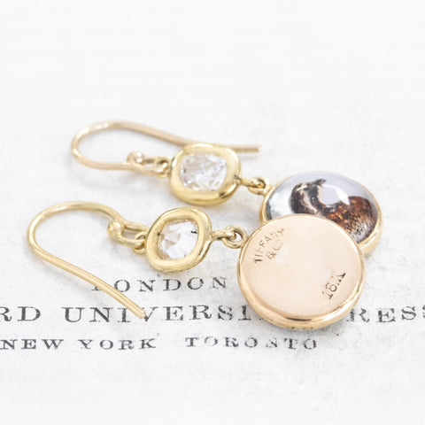 1.30ctw Old Mine Cut Diamond Crystal Bird Earrings by Tiffany and Co.
