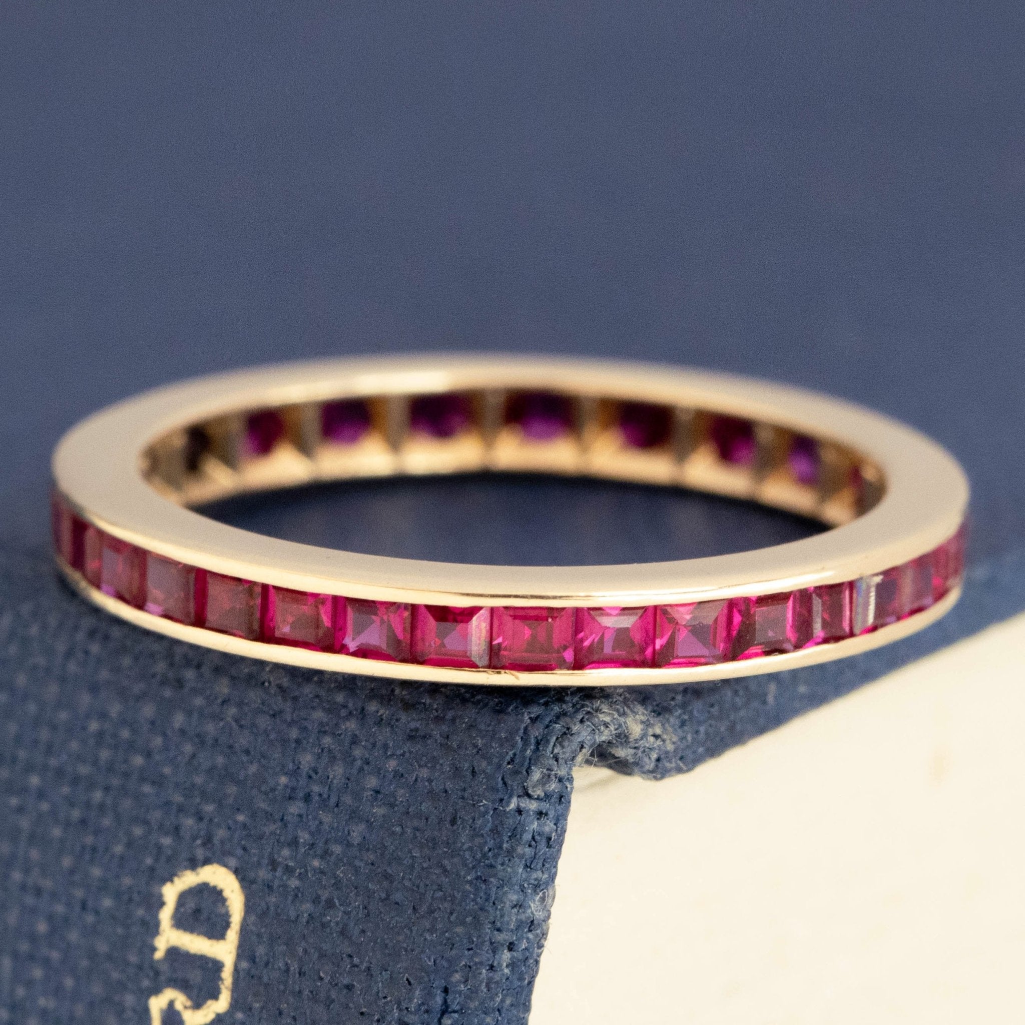 1.30ctw Ruby Step Cut Eternity Band