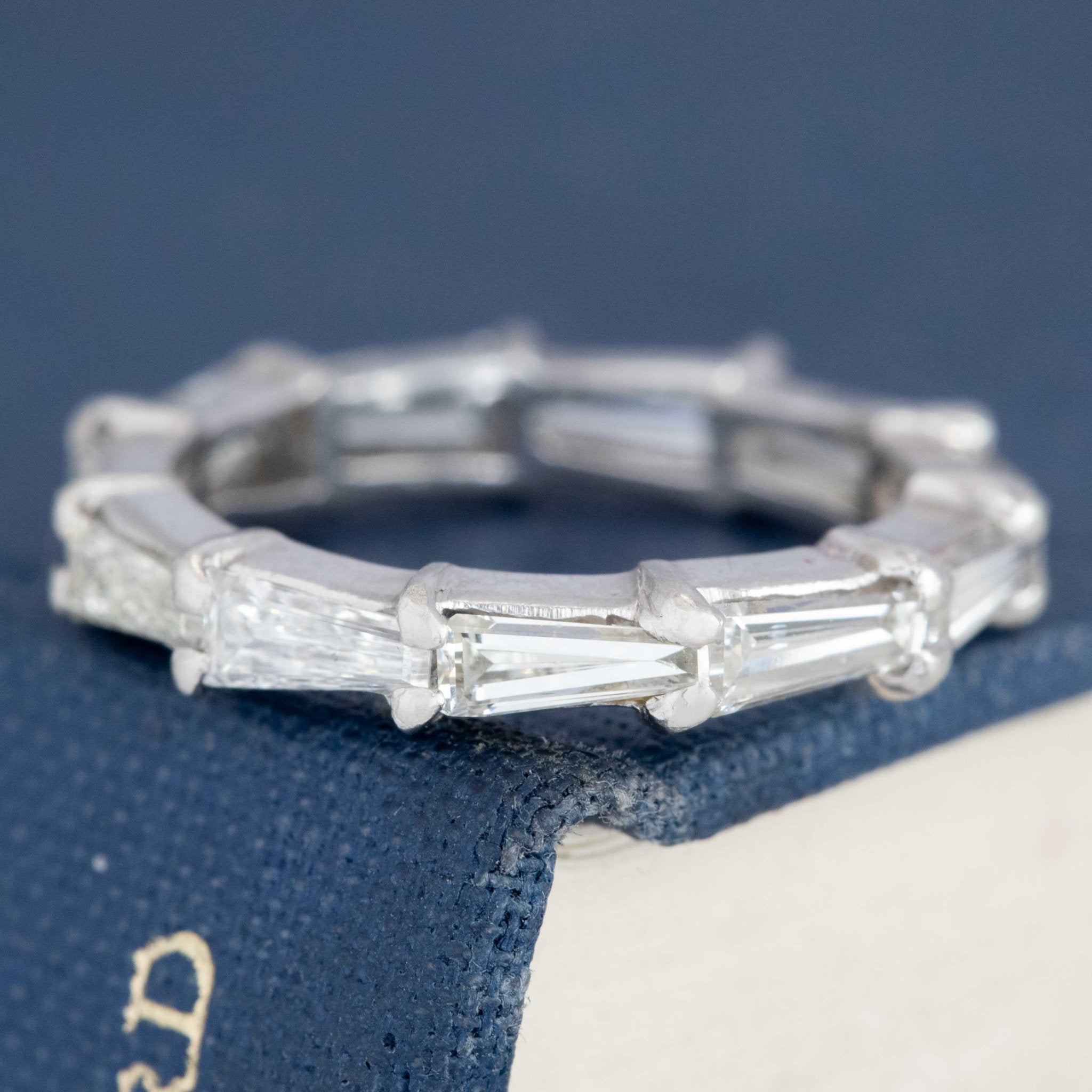 1.30ctw Vintage Tapered Baguette Eternity Band