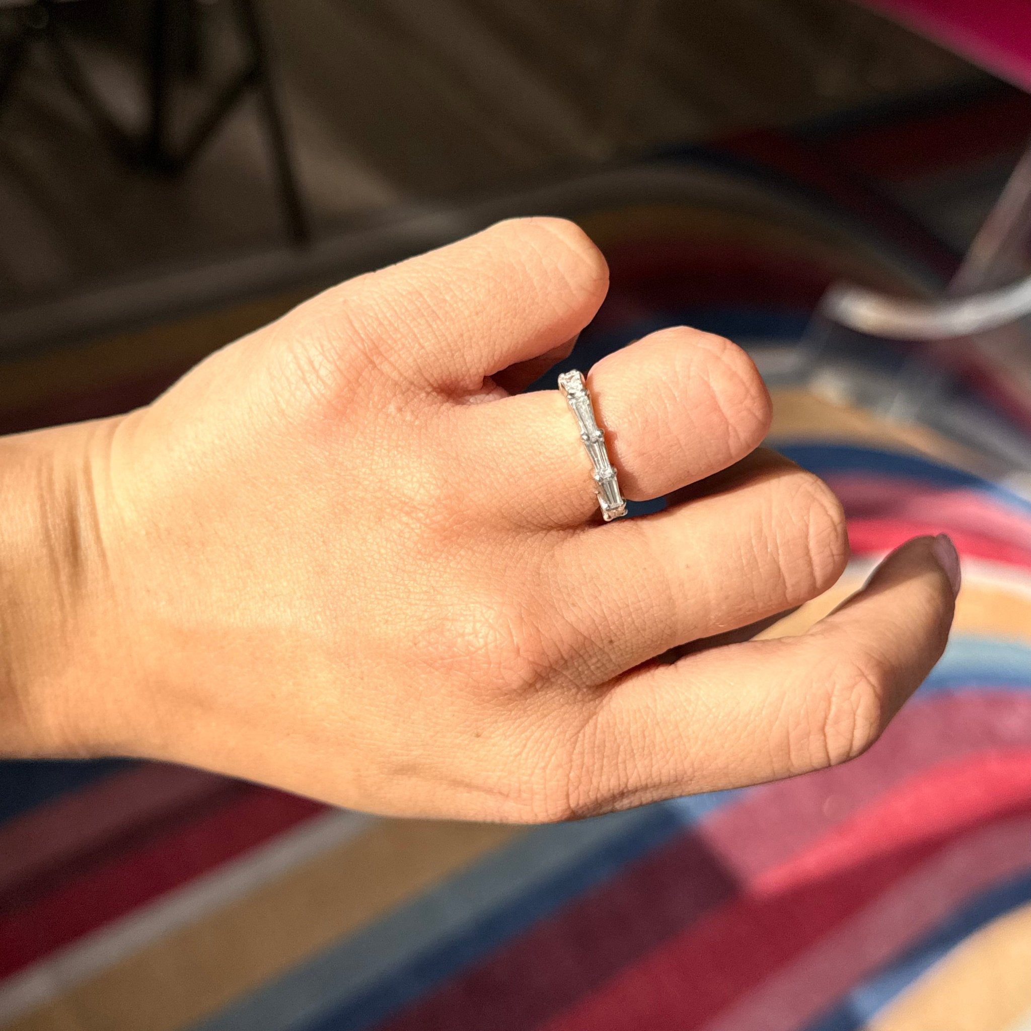 1.30ctw Vintage Tapered Baguette Eternity Band