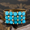1.30ctw Vintage Turqouise Triple Row Ring