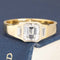 1.31ctw Emerald Cut Diamond Bezel Trilogy Ring