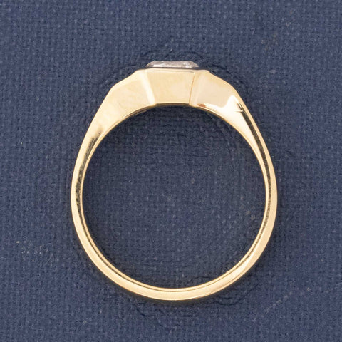 1.31ctw Emerald Cut Diamond Bezel Trilogy Ring