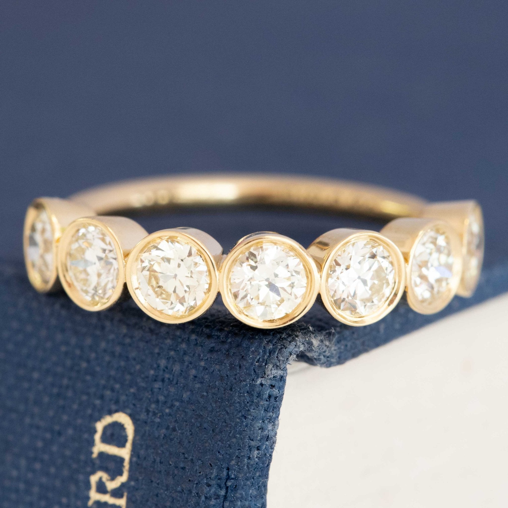1.31ctw Old European Cut Diamond Half-Hoop Bezel Band