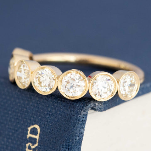 1.31ctw Old European Cut Diamond Half-Hoop Bezel Band