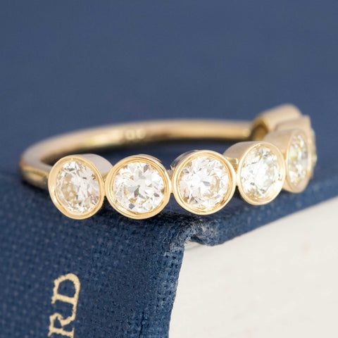 1.31ctw Old European Cut Diamond Half-Hoop Bezel Band