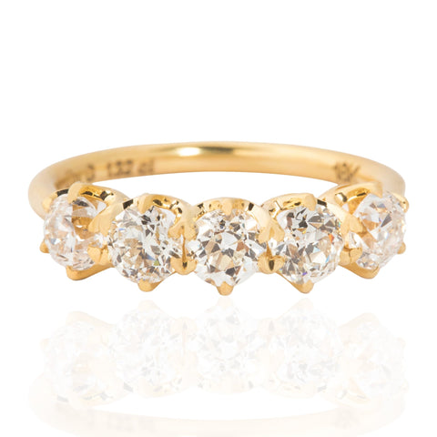 1.32ctw Old European Cut Diamond 5-Stone Band