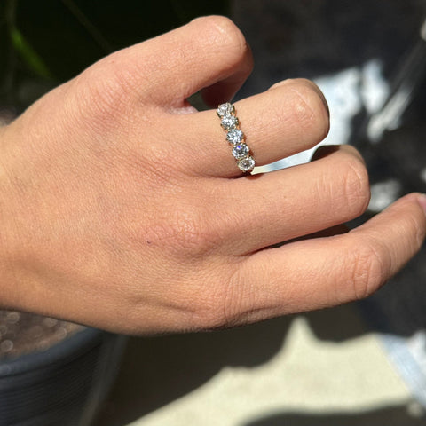 1.32ctw Old European Cut Diamond 5-Stone Band